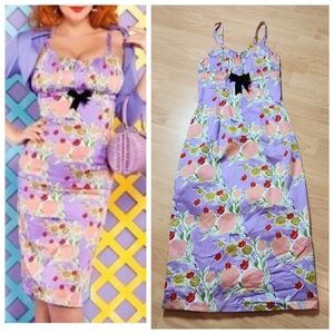 NWT Mary Blair Pinup Couture Lips & Roses Evangeline Wiggle Dress XS/S